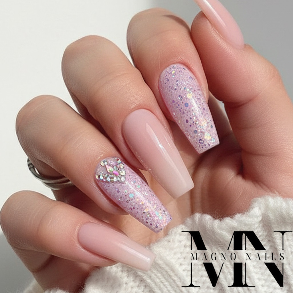 Lila Violett Glitter grobe Glitzer Make Up Nägel